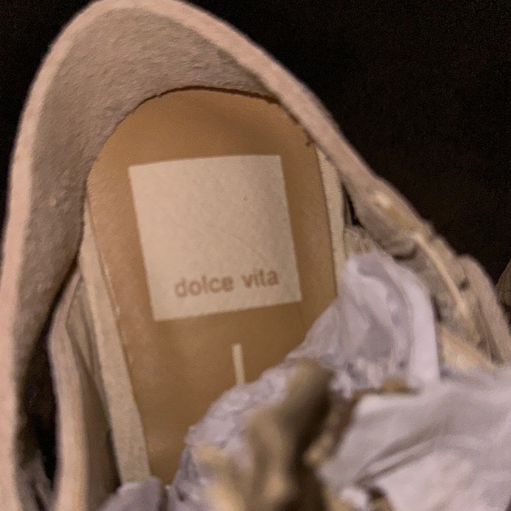 Dolce Vita Tan Suede Mules with Buckle - Picture 2 of 6